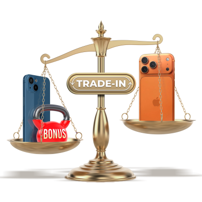 Schimbă-ți iPhone-ul prin Trade-in. Îți evaluăm iPhone-ul și adăugăm 1000 lei în plus.