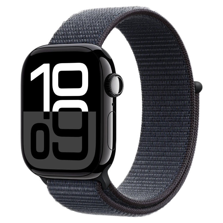 Apple Watch 10 Aluminum GPS Jet Black Textile Sport Loop Ink 42 mm