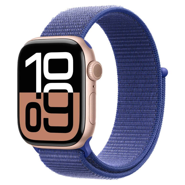 Apple Watch 10 Aluminum GPS Rose Gold Textile Sport Loop Ultramarine 46 mm