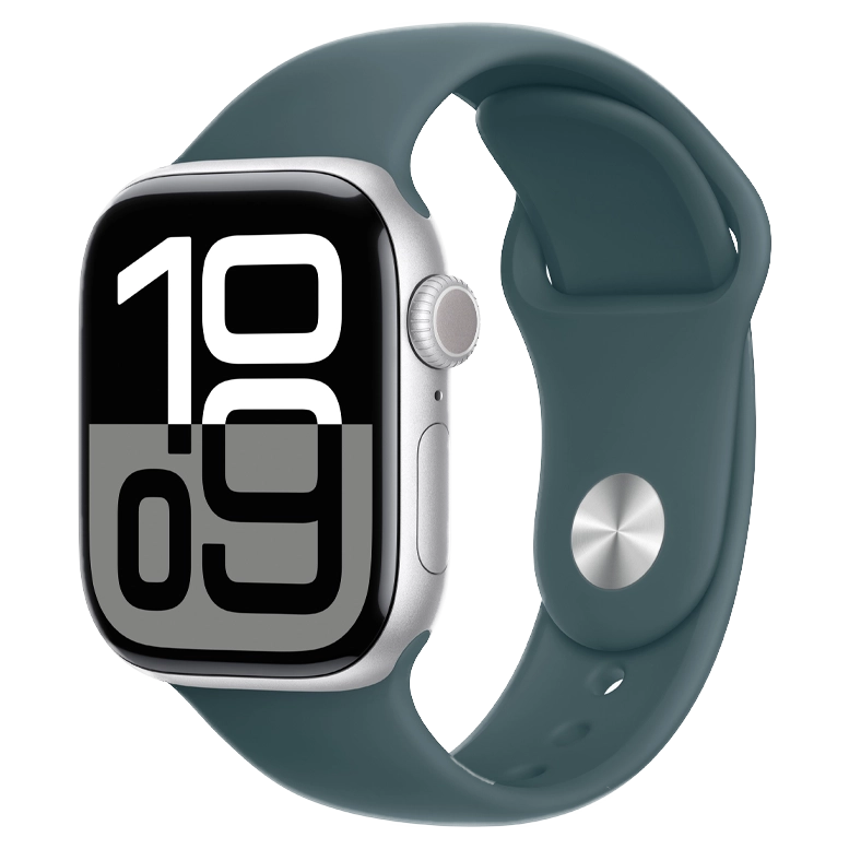 Apple Watch 10 Aluminum GPS Silver Sport Band Lake Green 42 mm