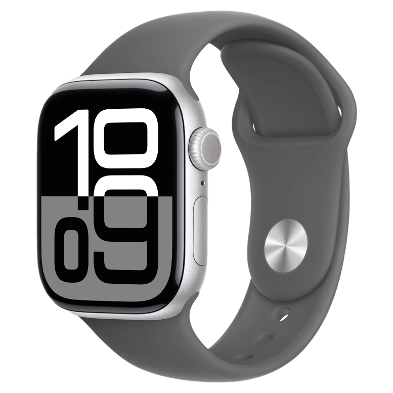 Apple Watch 10 Aluminum GPS Silver Sport Band Stone Gray 46 mm