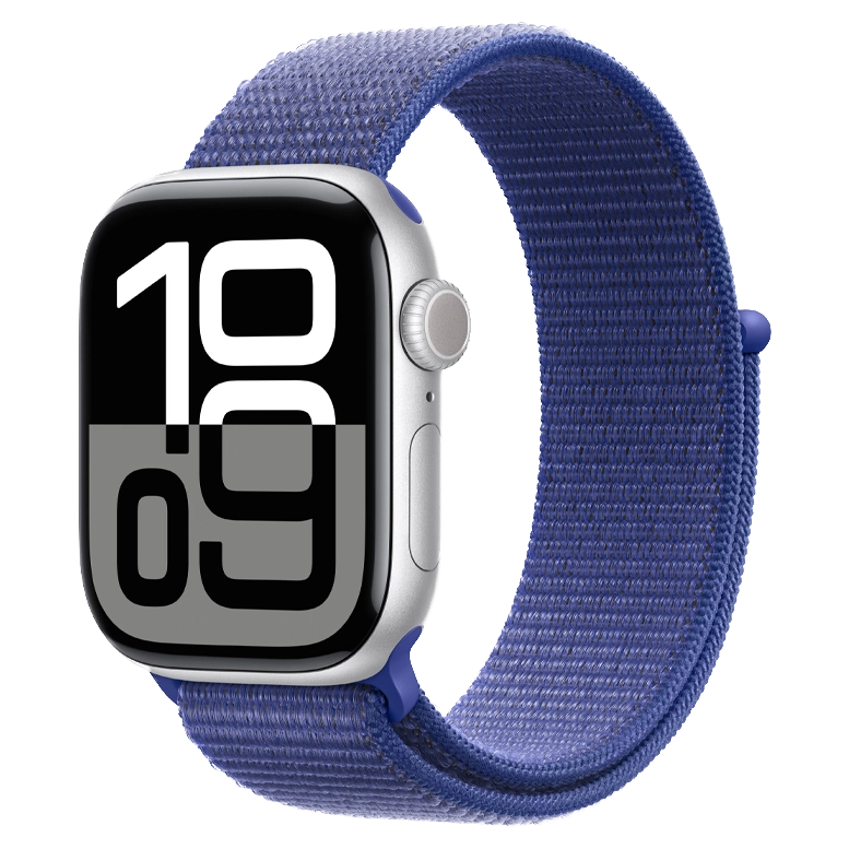 Apple Watch 10 Aluminum GPS Silver Textile Sport Loop Ultramarine 42 mm