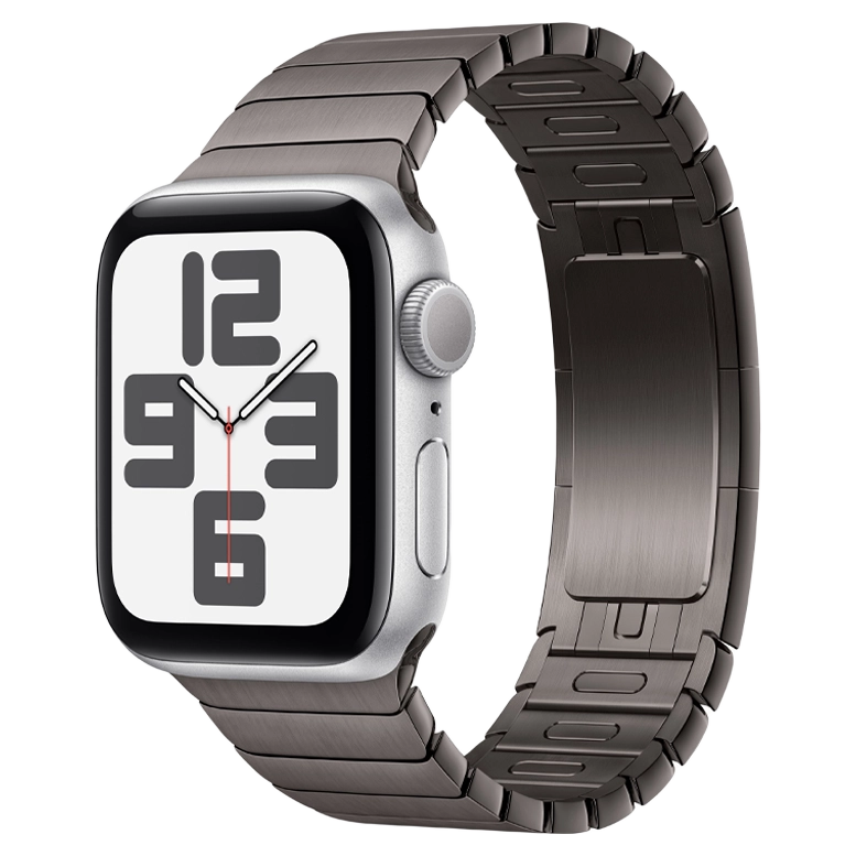 Apple Watch SE 2024 Silver GPS Stainless Steel Link Bracelet Slate 40 mm