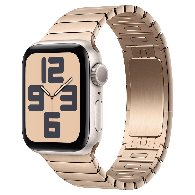 Apple Watch SE 2024 Starlight GPS Stainless Steel Link Bracelet Gold 40 mm