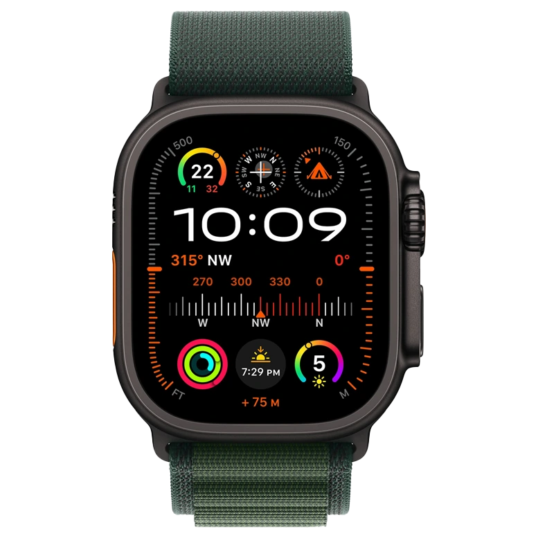 Apple Watch Ultra 2 Black Alpine Loop Dark Green