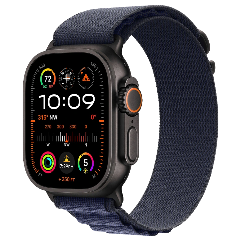 Apple Watch Ultra 2 Black Alpine Loop Navy