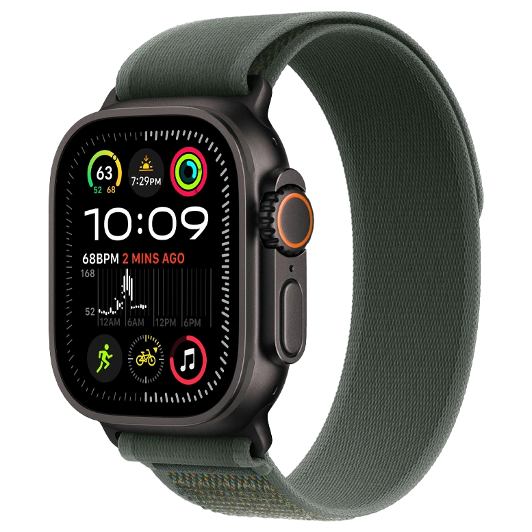 Apple Watch Ultra 2 Black Trail Loop Green