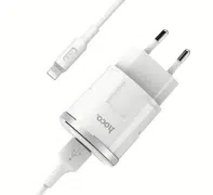 Зарядное устройство HOCO C37A Thunder power single port charger set Lightning White