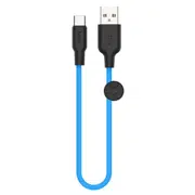 HOCO X21 Plus Silicone charging cable for Type-C(L=0.25M) black＆blue