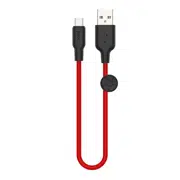 HOCO X21 Plus Silicone charging cable for Micro(L=0.25M) black＆red