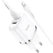 HOCO N4 Aspiring dual port charger set for Lightning White