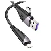 HOCO U95 2-in-1 Freeway PD charging data cable(USB/Type-C to Lightning)