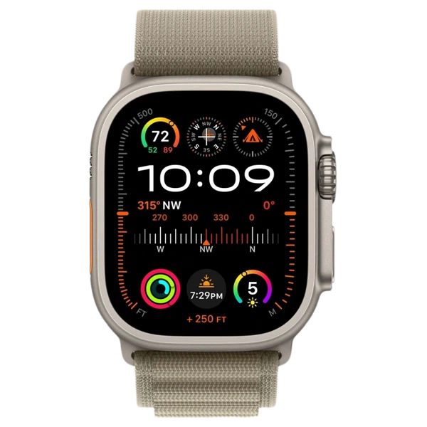 Apple Watch Ultra 2 GPS 49mm Titanium Beige Alpine loop Olive