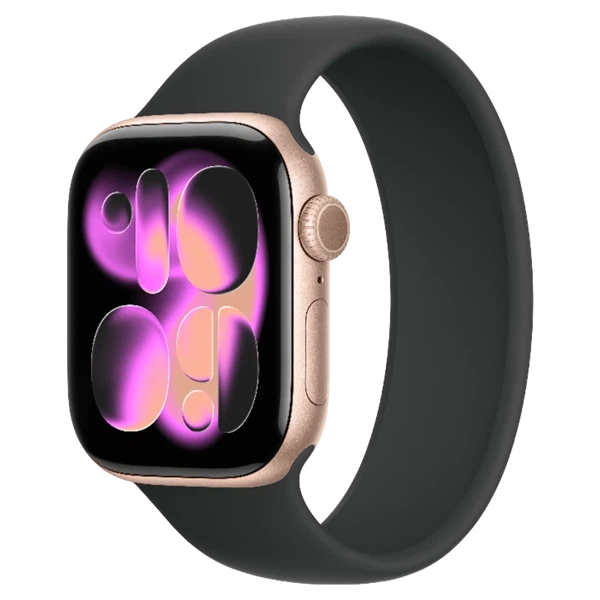 Apple Watch 11 Aluminum GPS Rose Gold Solo Loop Black 46 mm