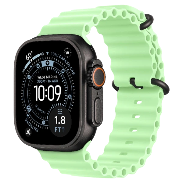 Apple Watch Ultra 3 Black Ocean Band Neon Green