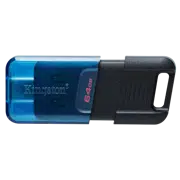 Флеш-накопитель Kingston DataTraveler 80M, 64ГБ, Black/ Blue