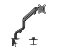 Arm for 1 monitor 17"-32" - Gembird MA-DA1-02, Adjustable desk display mounting arm, Gas spring 2-8kg, VESA 75/100, arm rotates, extends and retracts, tilts to change reading angles, and allows to rotate display from landscape-to-portrait mode