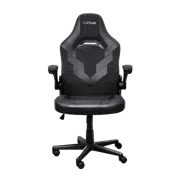 Trust Gaming Chair GXT 703 RIYE - Black, PU leather and breathable fabric, adjustable gaming chair with a strong frame, flip-up armrests, Class 4 gas lift, up to 140kg