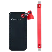 Внешний портативный SSD накопитель Verbatim Pocket, 512 ГБ, Черный/Красный