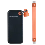 Внешний портативный SSD накопитель Verbatim Pocket, 512 ГБ, Черный/Оранжевый