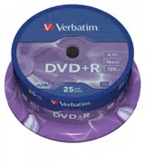 Verbatim DataLifePlus DVD+R AZO 4.7GB 16X MATT SILVER SURFAC - Spindle 25pcs.