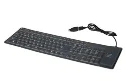 Gembird KB-109F-B, Flexible keyboard, USB, OTG adapter, black color, US layout