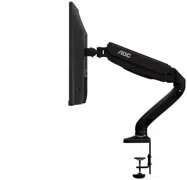 Arm for 1 monitors 15"-27" - AOC AS110D0 Black, Desk Clamp/Grommet, Aluminum structure, Gas spring, Height adjustment, Max.Load: 0-8kg, Tilt: '-90°~+85°, Swivel:180°, Rotation:360°, Hidden cable management, VESA 75/100