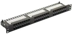 48 ports UTP Cat.6 patch panel, 2U, LY-PP6-05, 19" Krone & 110 Dual