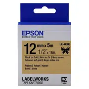 Tape Cartridge EPSON LK4KBK; 12mm/5m Satin Ribbon, Black/Gold, C53S654001