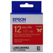 Tape Cartridge EPSON LK4RKK; 12mm/5m Satin Ribbon, Gold/Red, C53S654033