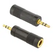 Аудио адаптер Cablexpert A-6.35F-3.5M, 6.35mm 3-pin (F) - 3.5mm 3-pin (M), Чёрный