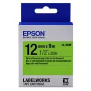 Tape Cartridge EPSON LK4GBF; 12mm/9m Fluorescent, Black/Green, C53S654018