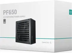 Power Supply ATX 650W Deepcool PF650, 80+, Active PFC, Black Flat Cables, 120 mm silent fan