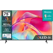 75" QLED SMART Телевизор Hisense 75E7KQ, 3840x2160 4K UHD, VIDAA U6.0, Чёрный